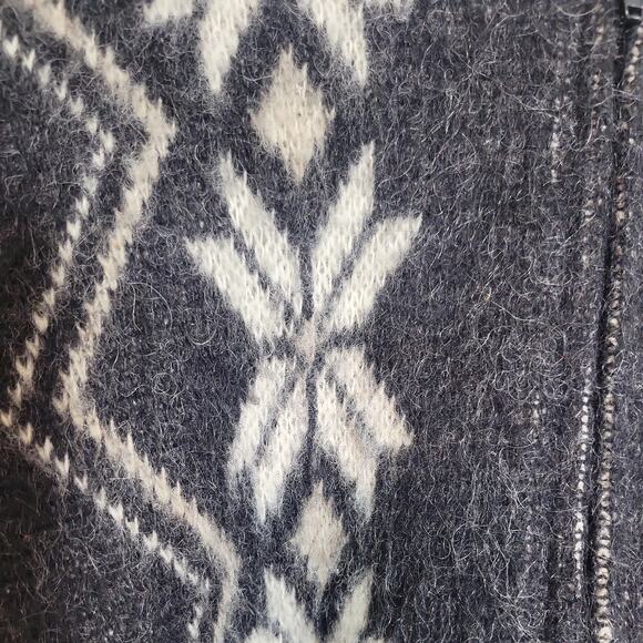 Vtg Iceland Wool Gray Zip Jacket Snowflake Alafoss Icewool Lined Sm Unisex - Picture 4 of 10